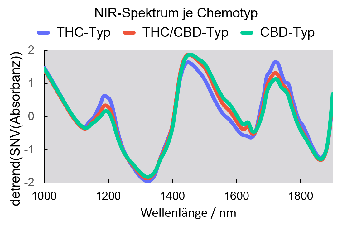 Spektrum der Cannabisblüten-Identifikation